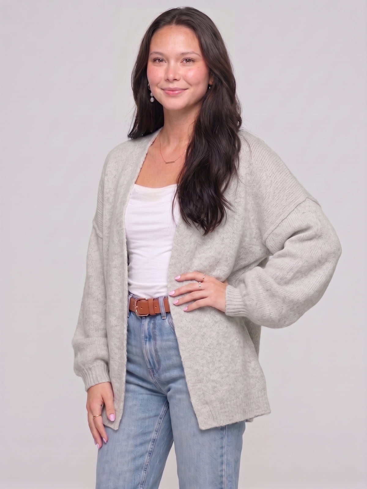 Lightweight Open Front Cardigan