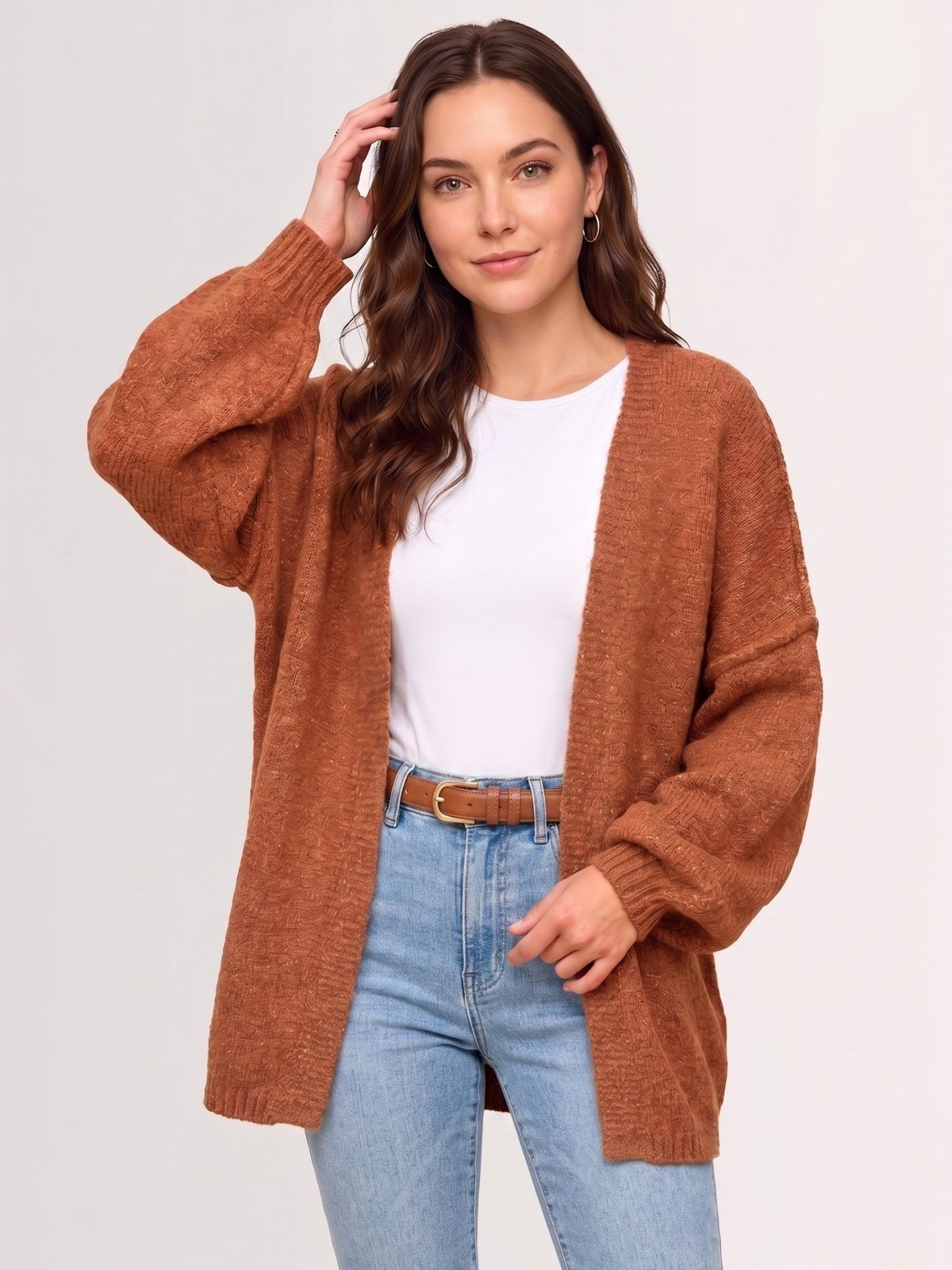 Lightweight Open Front Cardigan