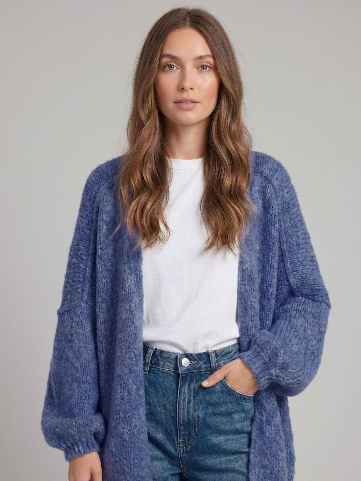 Lightweight Open Front Cardigan