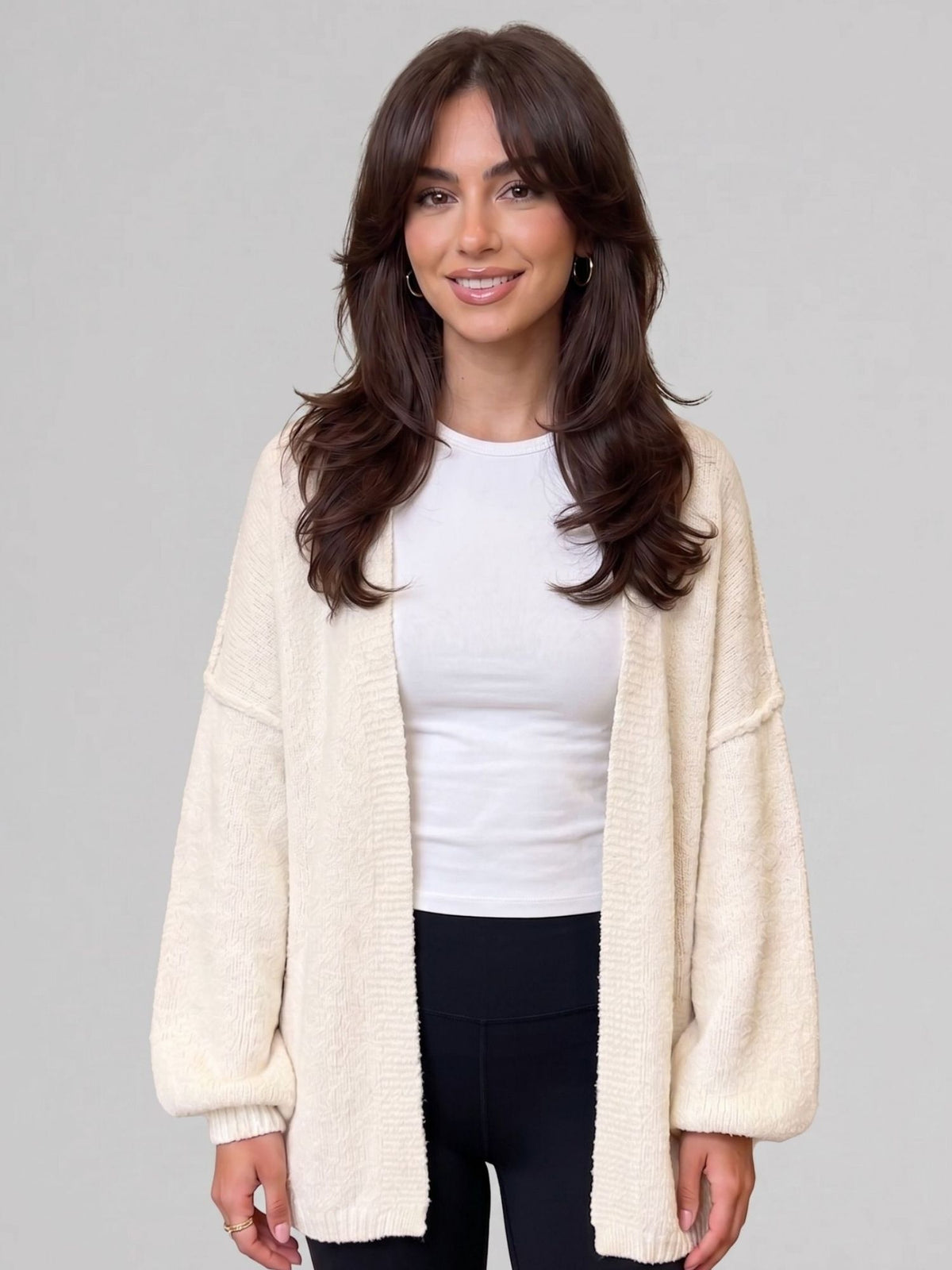 Lightweight Open Front Cardigan